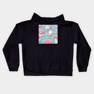 Flowers on duck egg Kids Hoodie